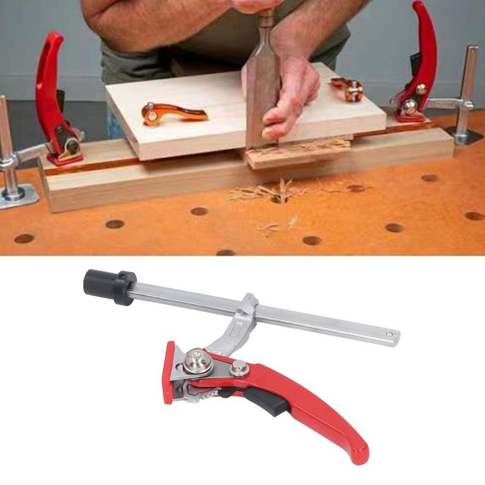2pcs Ratchet Mechanism Bench Dog Clamp 20mm Base Woodworking Clamp Hold Down Clamp Table Workbench