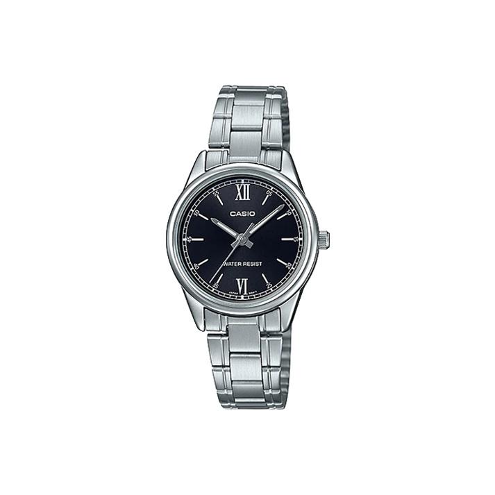 

Casio Standard Series Fashion Business Retro Versatile Quartz Movement Stainless Steel Strap Watch Women watches Black LTP-V005D-1B2 Silver Black Watch Dial