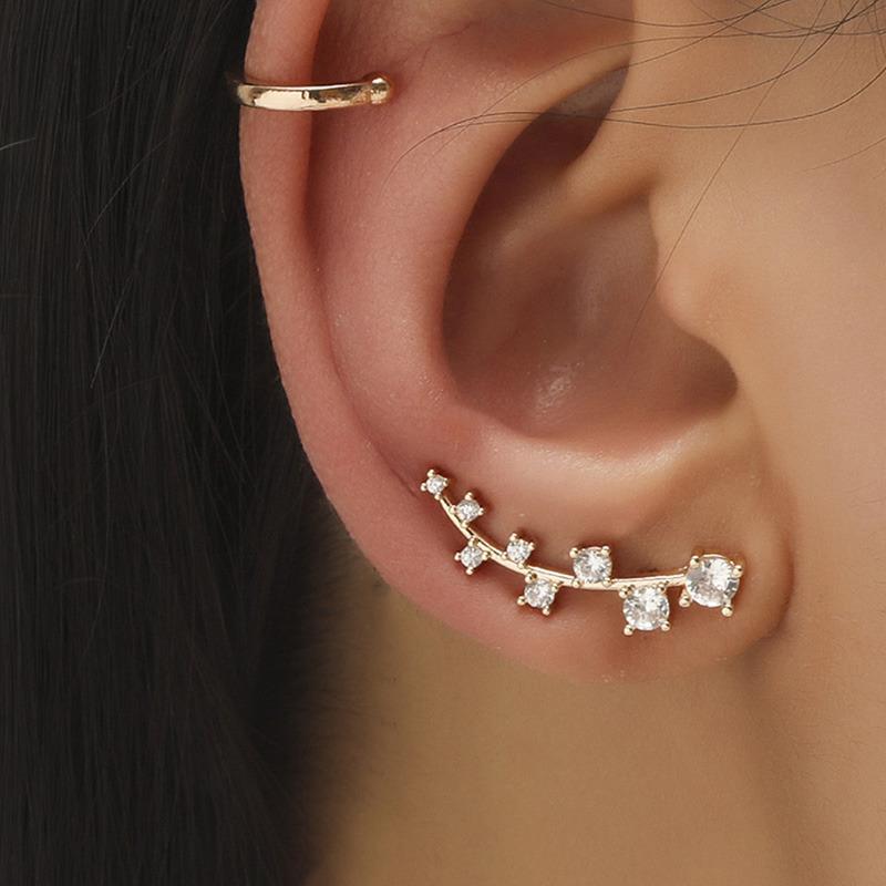 Bohemian No Piercing Crystal Rhinestone Ear Cuff Wrap Stud Clip Earrings For Women Girl Trendy Earrings Jewelry Bijoux