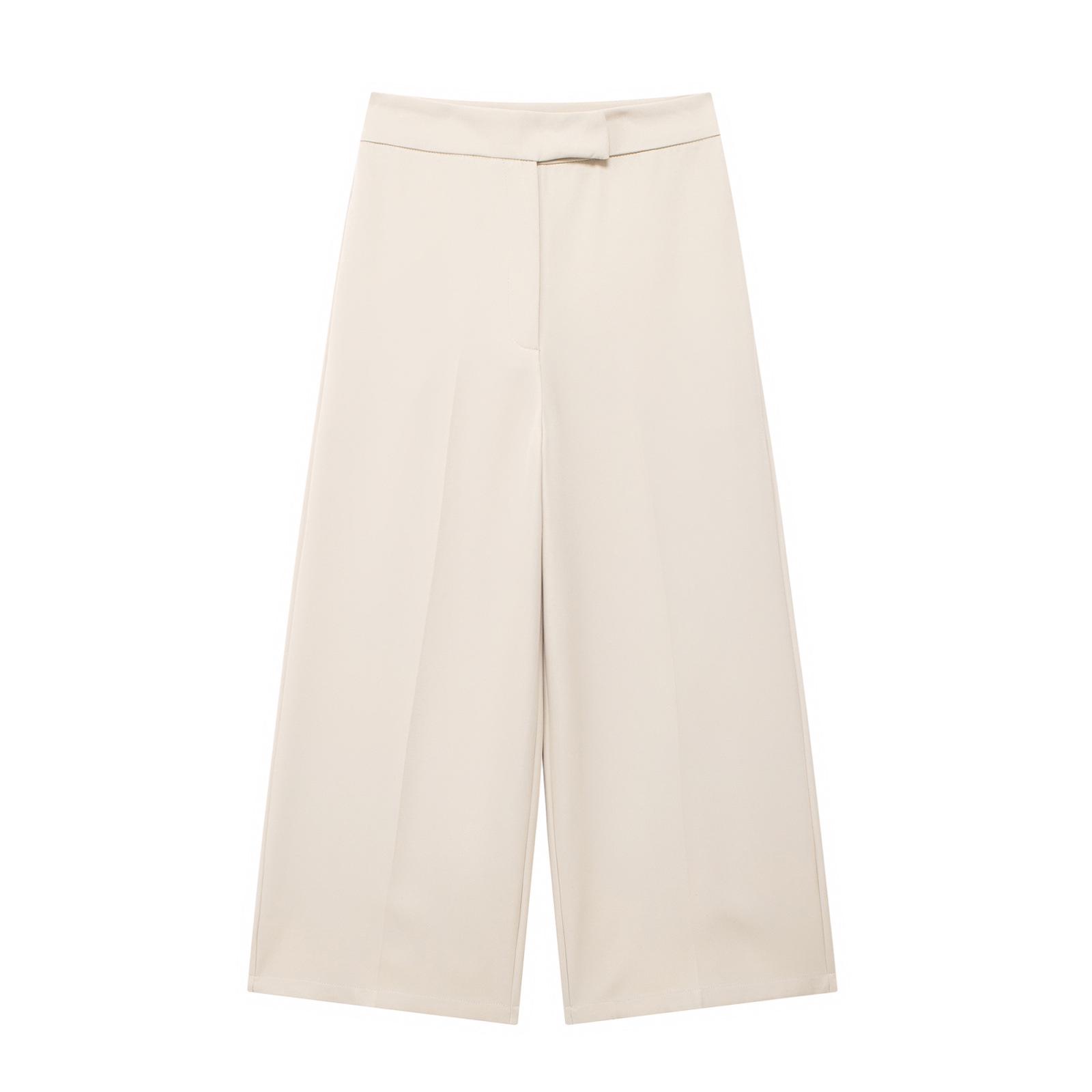 

2024 Summer Women s Fashion: Versatile High-Waist Wide-Leg Pants Medium абрикосовий