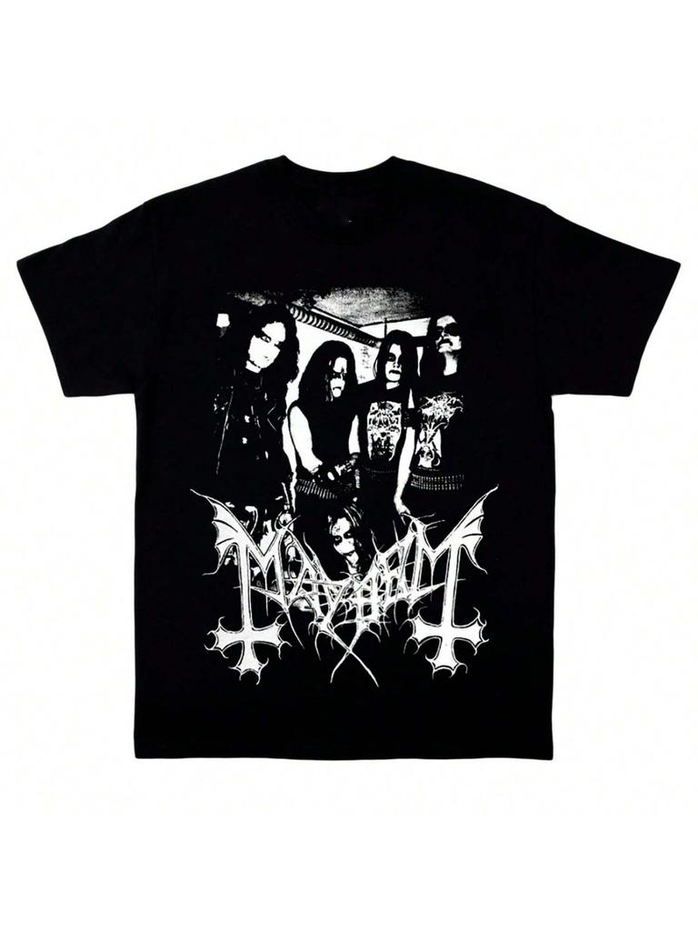 Vintage Mayhem Band Gift Fan Cotton Black Unisex Shirt Printed T-Shirt Cotton Men's And Women's Unisex Casual Top Women Clothing