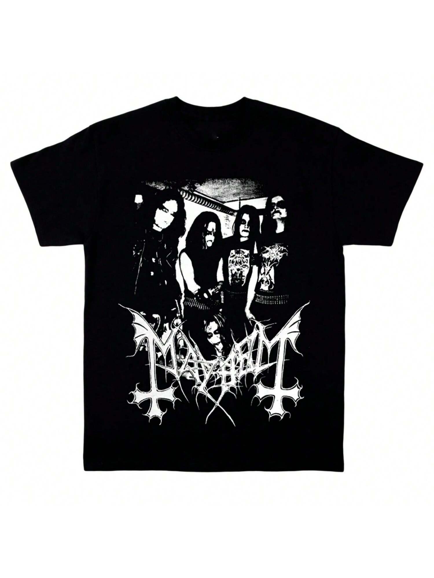 

Vintage Mayhem Band Gift Fan Cotton Black Unisex Shirt Printed T-Shirt Cotton Men s And Women s Unisex Casual Top Women Clothing XXXXXL чорний