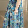 DIMANAF Women New 2026 Sundress Plus Size Summer Casual Print Long Dress Cotton Loose Oversize Maxi Floral Beach Holiday