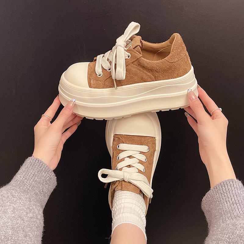 Fashion Platform Womens Shoes Non-slip Women Running Shoes Designer Vulcanized Shoes Lace-up Wear-resistant Sneakers for Women 2025 New