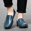 Fashion Blue Plain Man Casual Shoe Slip-on Soft Luxury Sale 2025 Trend Cowhide New In Comfortable Legitimate Retro Leather Shoes for Men
