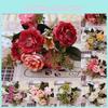 Vintage Silk Peony And Small Rose Faux Flower Arrangement For Home Decoration