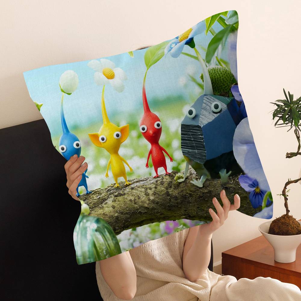 P-PikminS Stitch Lucky Dragon Pillow Cover Sofa Cushion Cover Home Room Decoration Children Gift