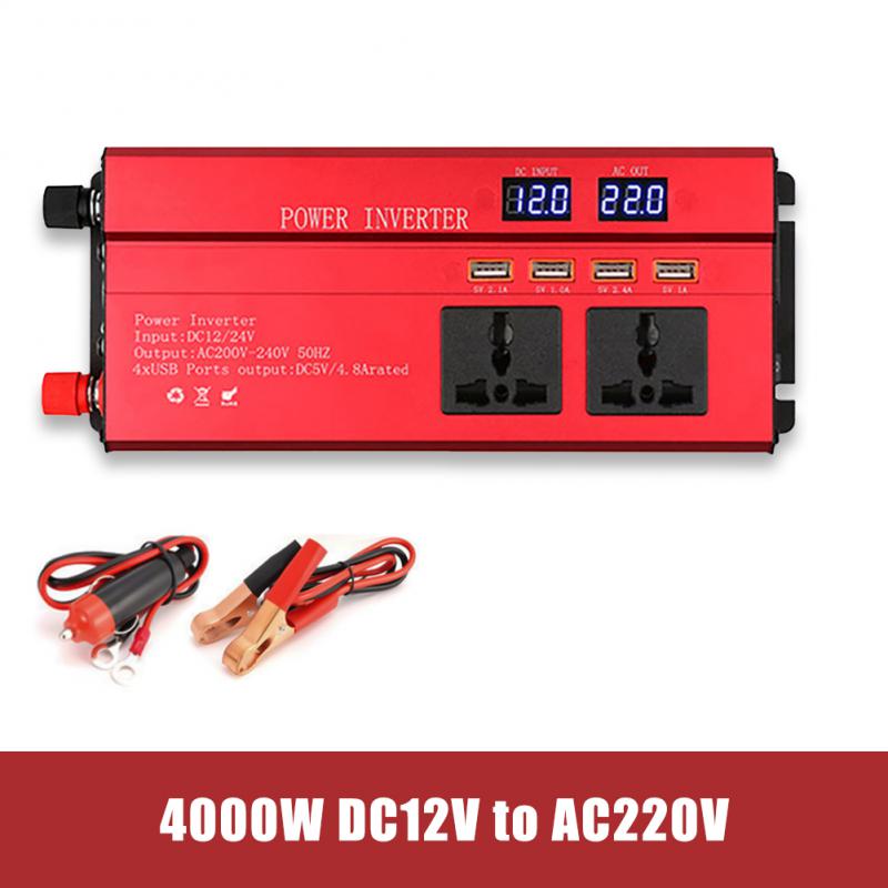 

6000 Вт инвертор мощности солнечный автомобильный инвертор универсальный DC12V/24V в AC220V синусоидальный преобразователь напряжения адаптер наружный ЖК-инвертор