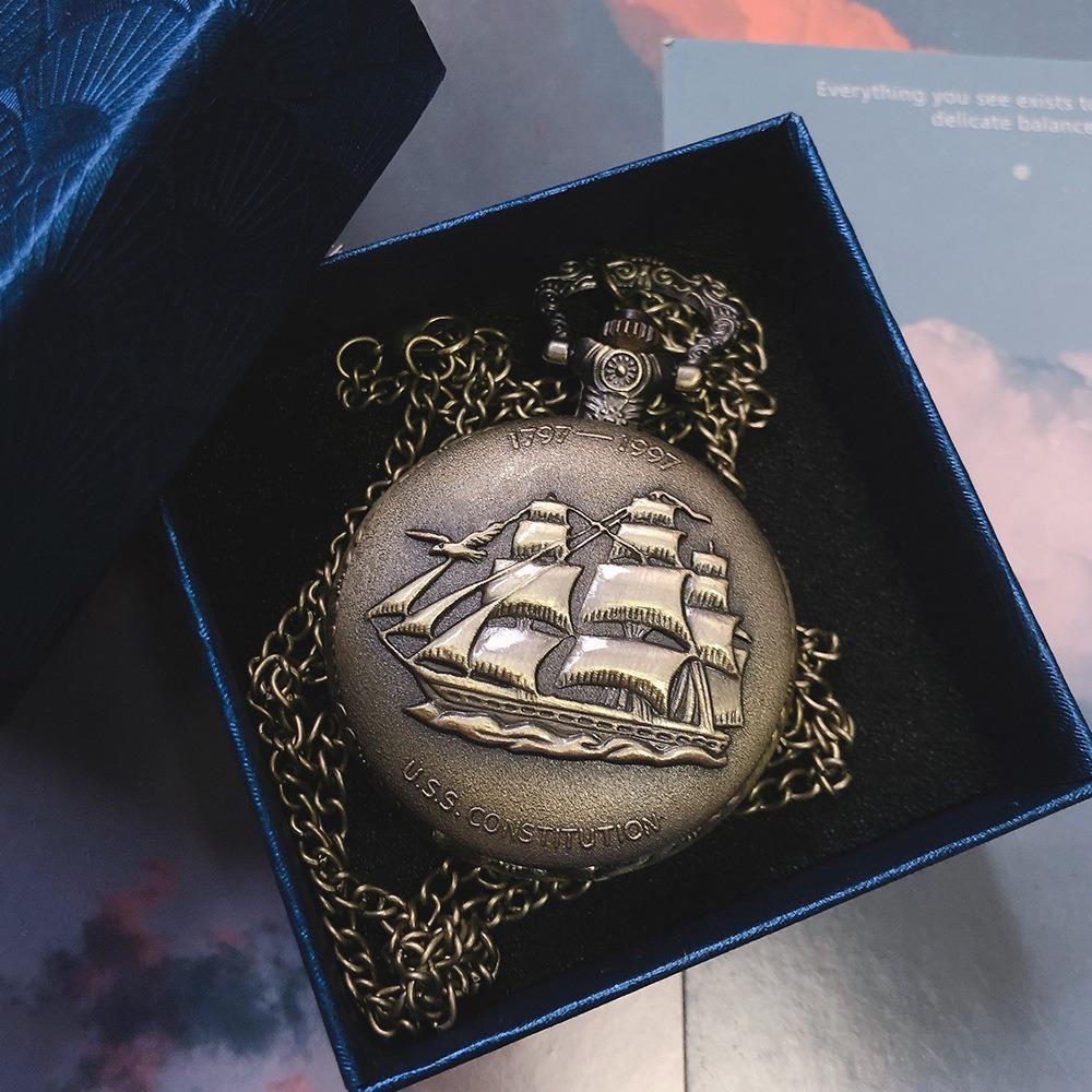 Pocket Watch Retro Style Flip Student Men's Mechanical Exquisite Test Hanging