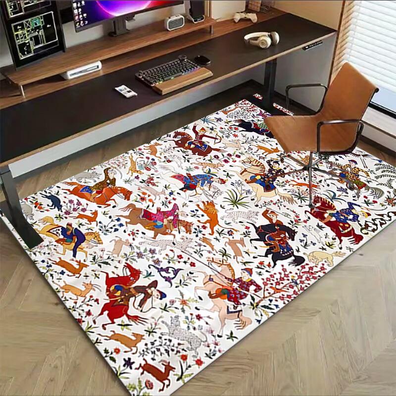 1PC Horsemen, Animals Extra Large Non Slip Floor carpet, Office, family, bedroom, Studio Large Area Rug Indoor Rugs, Vibrant Colors