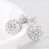 Silver Silver Ball Crystal Mirror Ball Cubic Earrings (Case X)