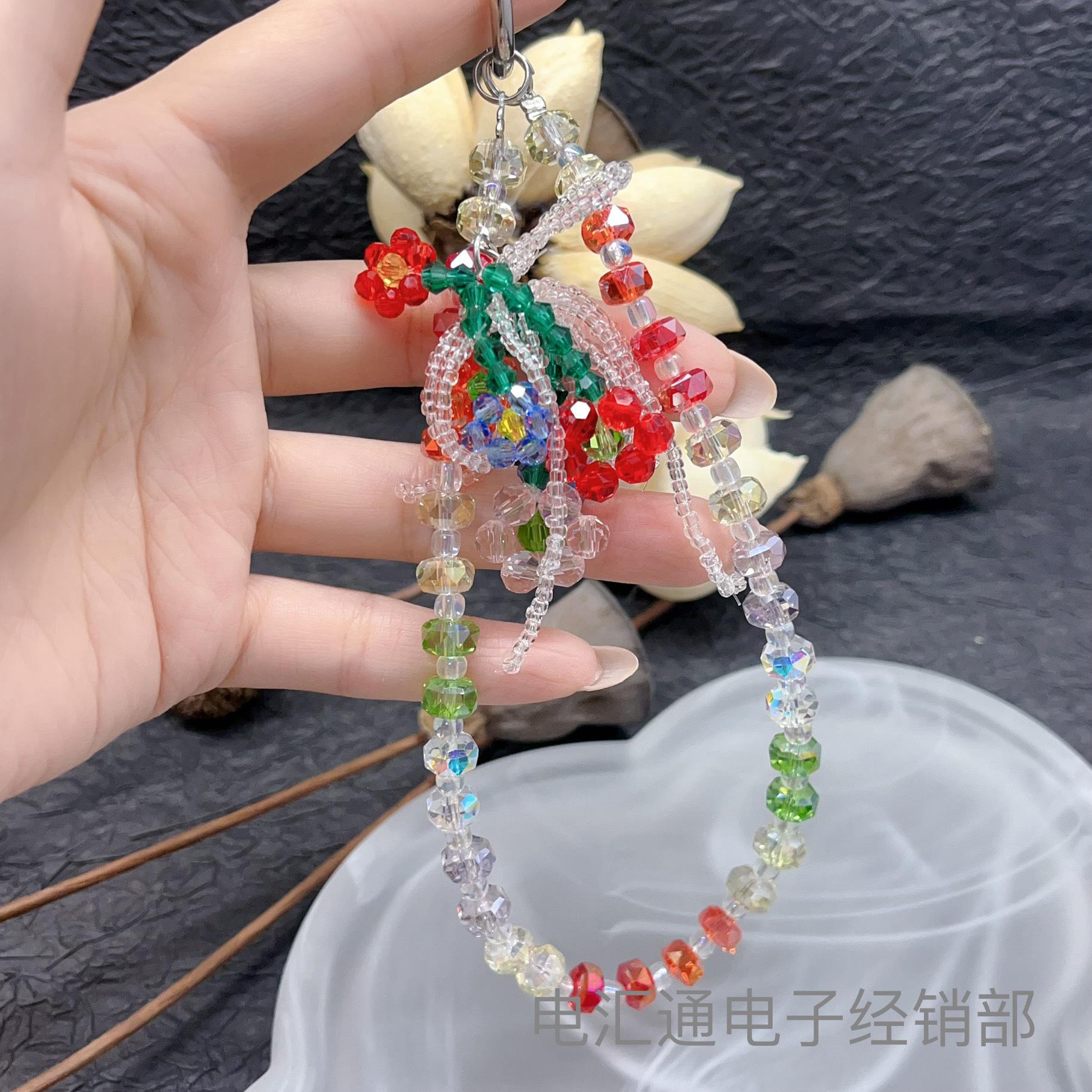 Handmade Beaded Flower Phone Charm Bracelet