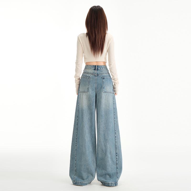 Xintang Women's 2025 High Waist Retro Wide Leg Jeans