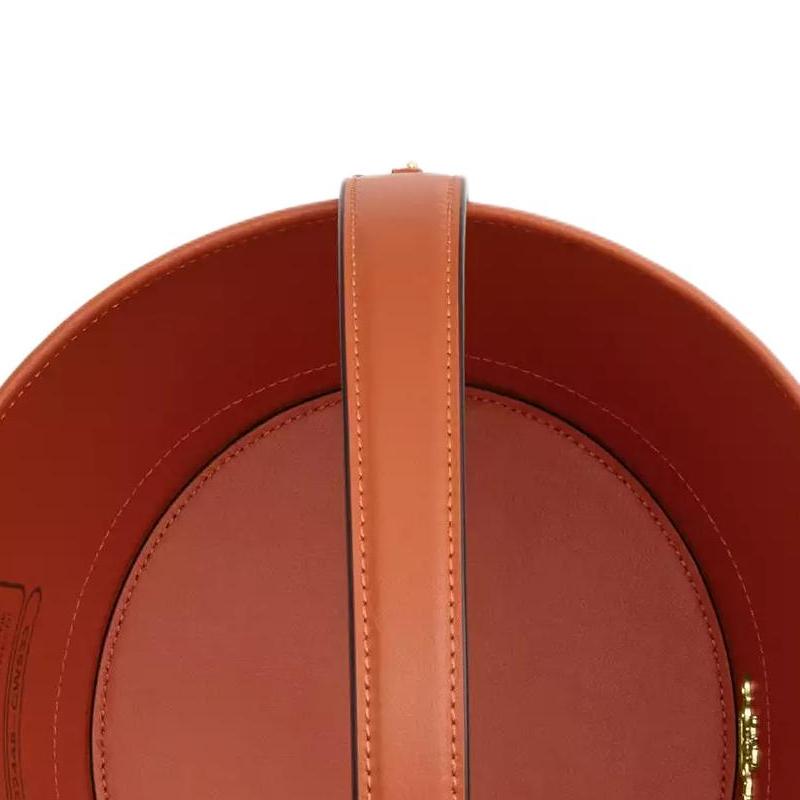 Coach 25 Metallisches Logo Canvas und Leder Beuteltasche Damen Handtaschen Gold Tief-Orange CW533-IMOY8