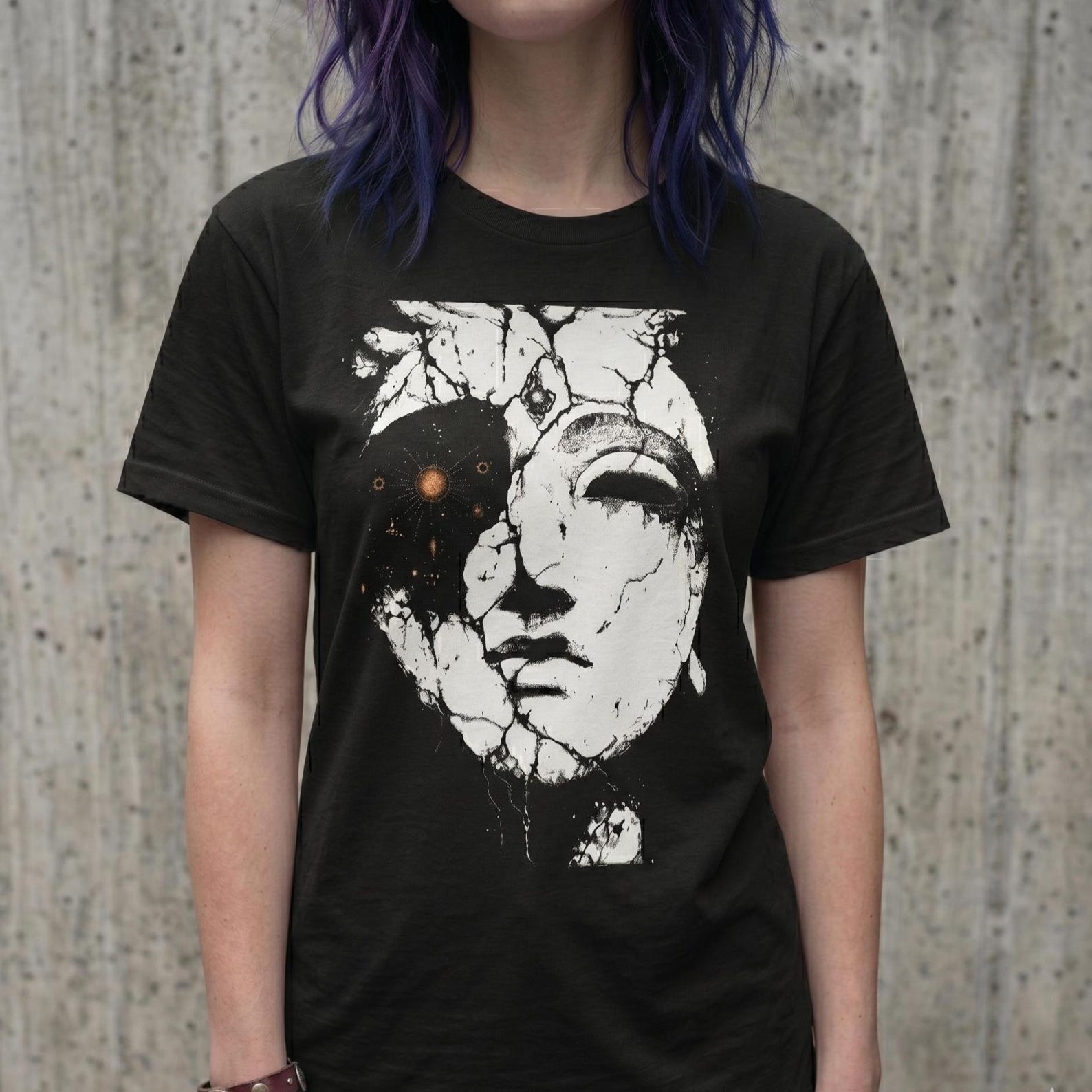 Greek Mythology Statue Shirt, Celestial Dark Academia Graphic Tee, Gothic Alt Clothing, Goth Gift S