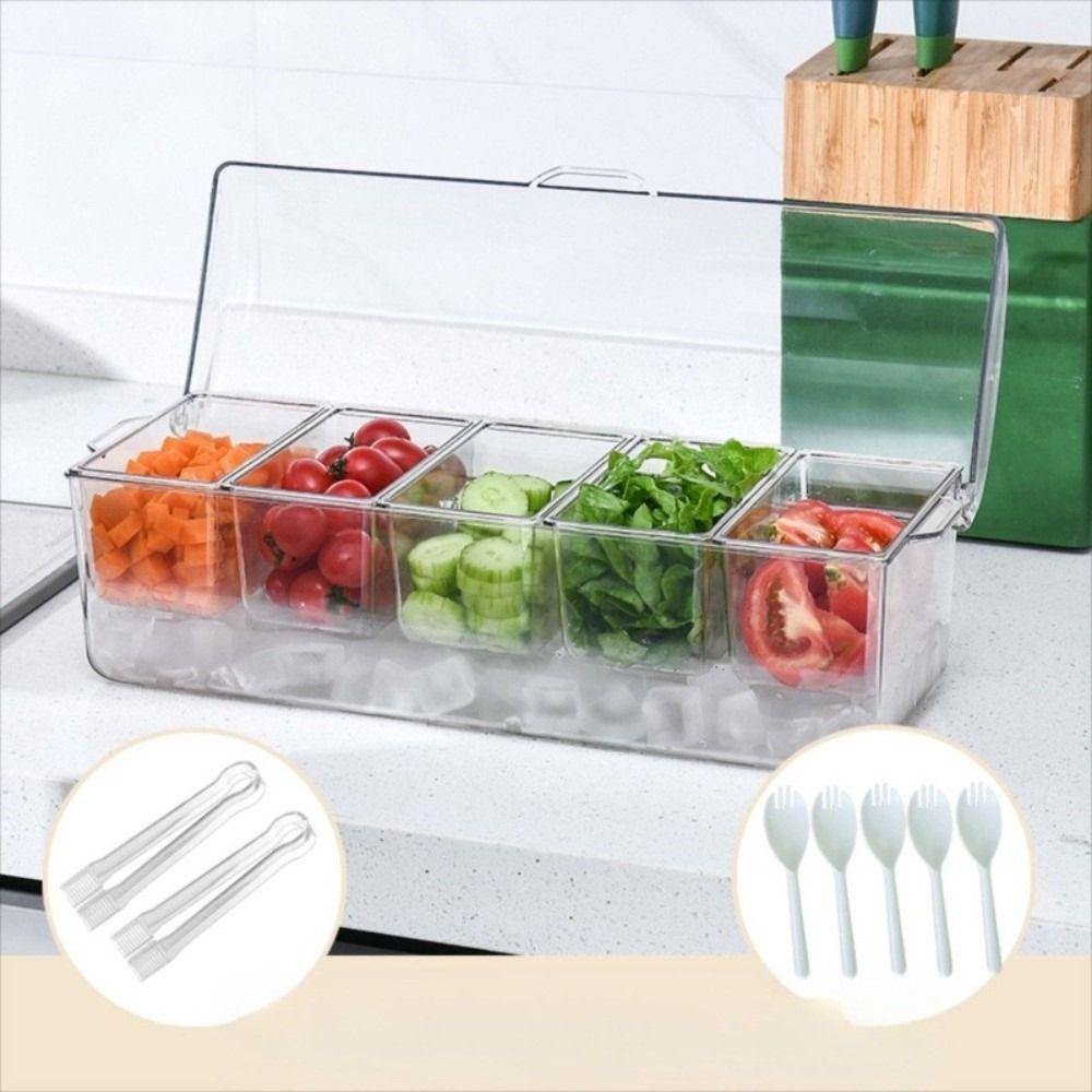 Removable Chilled Condiment Server Tray Organizer Food Container Fruit Serving Tray  Outdoor