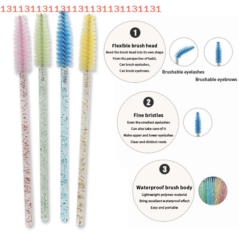 Disposable Crystal Eyelashes Brush Comb 50/100Pcs Eye Lashes Extension Mascara Wands Makeup Professional Makeup Beauty Tool