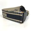 Dior B0003CBTE_M928 CDHardware Embroidered Canvas Logo Belt Navy X Beige