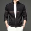 Firstview Men's Stand-Up Collar Zip Cardigan Sweater