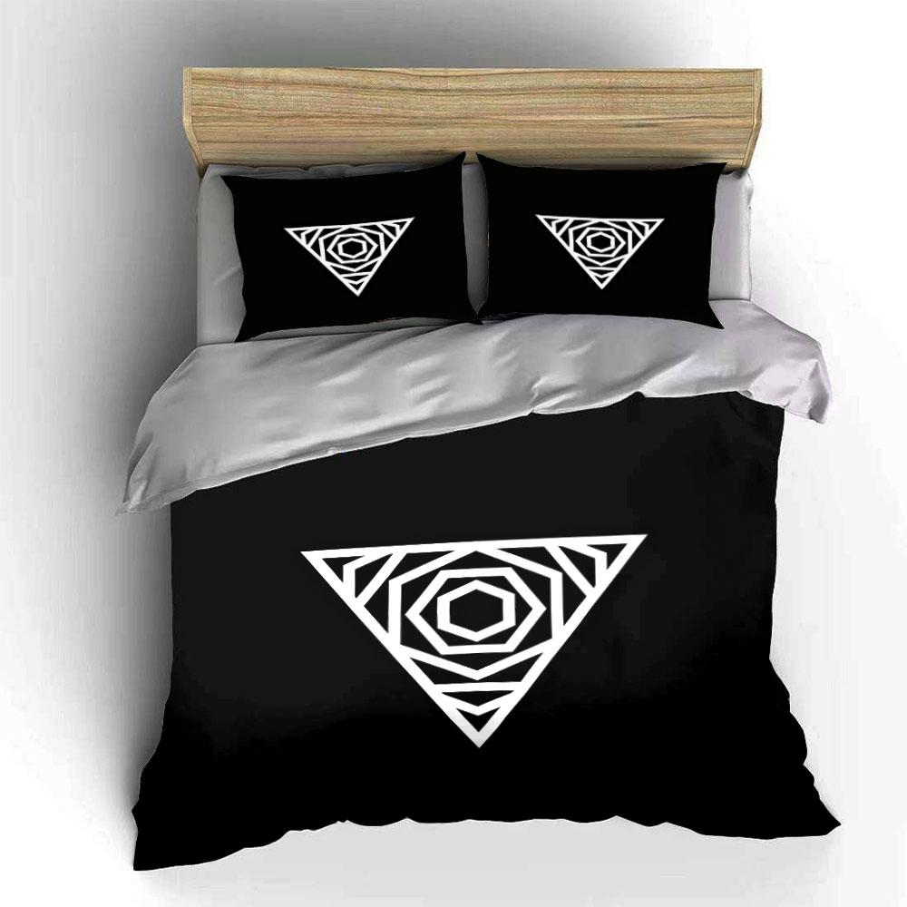 Geometric Triangle Three-Piece Decor Set Soft Comfortable Duvet Cover Bedding Set Included 1*Duvet Cover & 2*Pillowcases, Gift