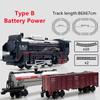 Christmas Train Set Toys for Kids with Lights Train Locomotive Engine Railway Kits Carriages Tracks Model Toddler Birthday Gifts