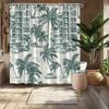 Retro City Theme Shower Curtain, Palm Tree & Rickshaw Design, Tropical Style, Fashion Home Bath & Bathtub Decor