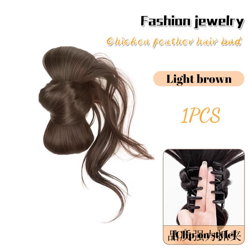 Chicken Feather Hair Band Claw Clip Feather Shuttlecock Hair Extensions Messy Hair Bun Crab Clip High Ponytail Hair Accessories