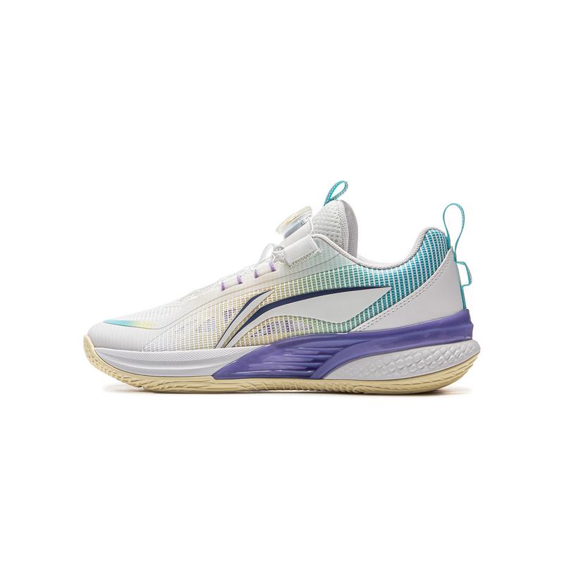 Li Ning Kids Basketball Fabric Fashionable Simple Comfortable Non-Slip Shock Absorbing Wear-Resistant Low-Top Kids Basketball Shoes YKBV024-3