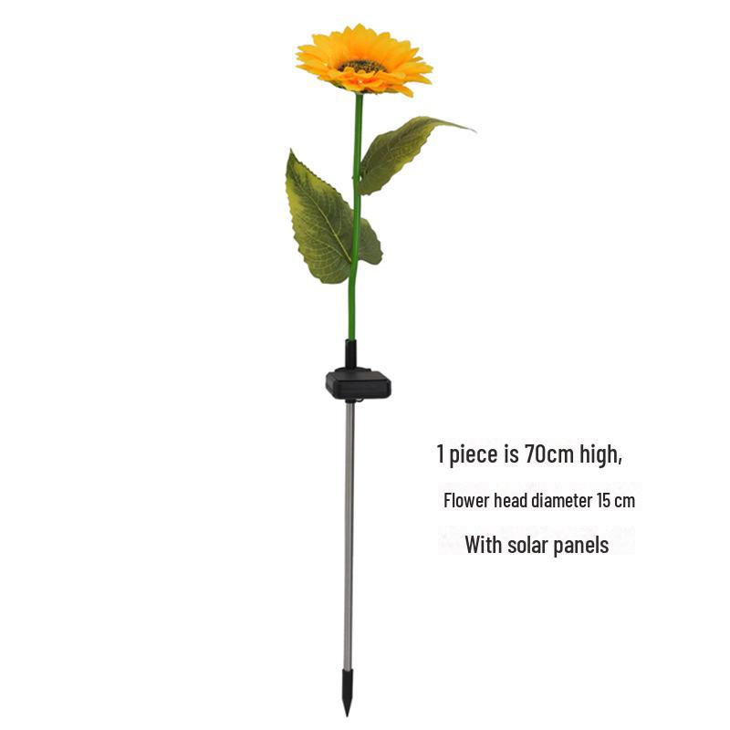 

Искусственные подсолнухи на солнечной энергии для украшения сада - живописная цветочная композиция для двора и ландшафта. Single head sunflower