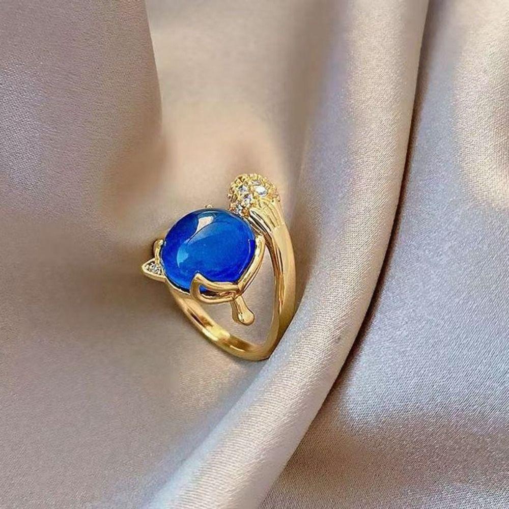 Color Shift Mood Rings Adjustable Changing Color Ring Stylish Thermochromic Ring Ins Style