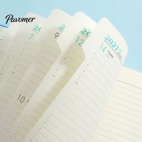 Hardcover Journal for Business 2027 A5 Daily Planner, 365 Day Time Management Schedule Notebook Foreign Trade Planner Work Study, Imitation