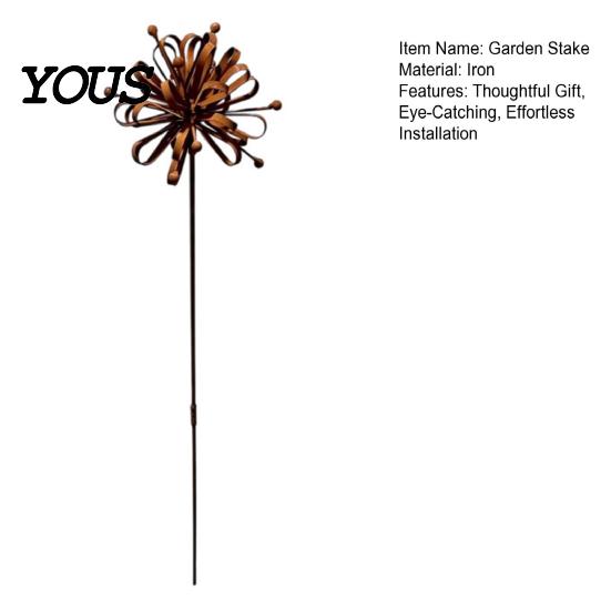 Weatherproof Garden Stakes Iron Stake Decor, Metal Outdoor Yard Ornament with Rustproof Coating, Decorative Ground Easy Insert for Patio Villa