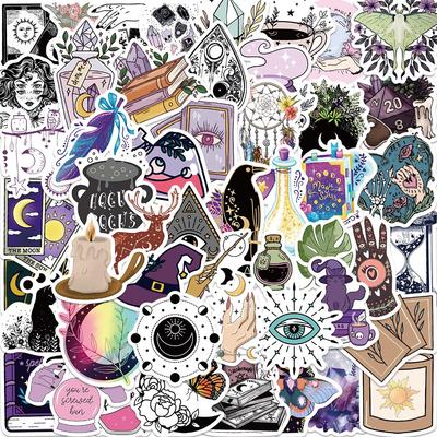 10/50 Stück Cartoon Hexe Aufkleber Kristall Mond Graffiti Aufkleber für DIY Gepäck Laptop Fahrrad Aufkleber