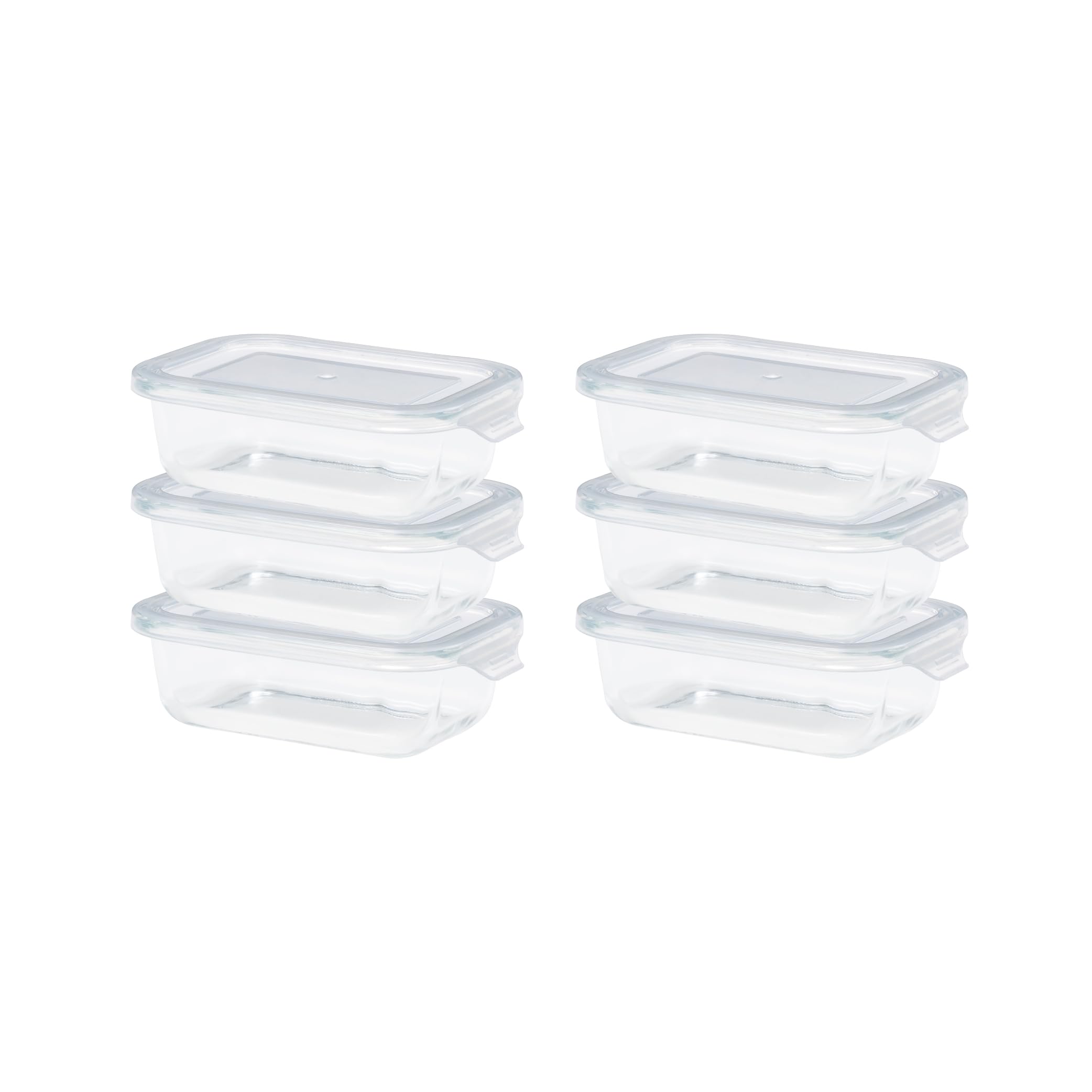 

CB Japan Стеклянные контейнеры для хранения S Набор из Для микроволновой печи Посудомоечной машины Дезинфекция кипячением Контейнеры Atomico Жаростойкие, Размер, 400 мл, 6, Готовые