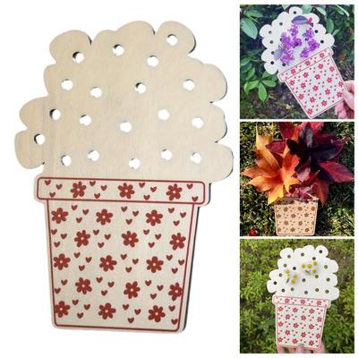 1/2/3 Stück Holz Blumensteckbrett DIY Handgemachter Blumenhalter Natur Florale Pflanze