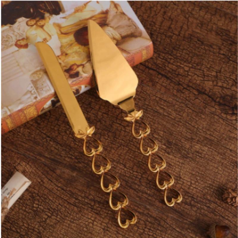 2Pcs Wedding Cake Knife and Shovel Pizza Bread Knife Wedding Supplies Cake Knife Triangle Bread Shovel Baking Tools