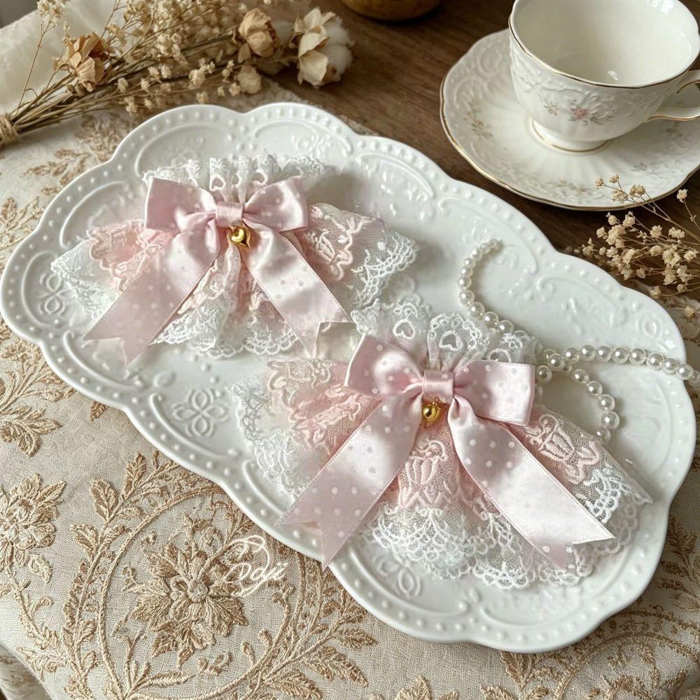 Ruffled Lace Lolita Wrist Cuffs Tulle Design Cosplay Bracelets Sweater Cuff Covers For Women Girls