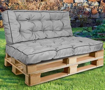 2 Garden Cushions for Bench, Swing, Waterproof with Strings Tied with High Side and Piping