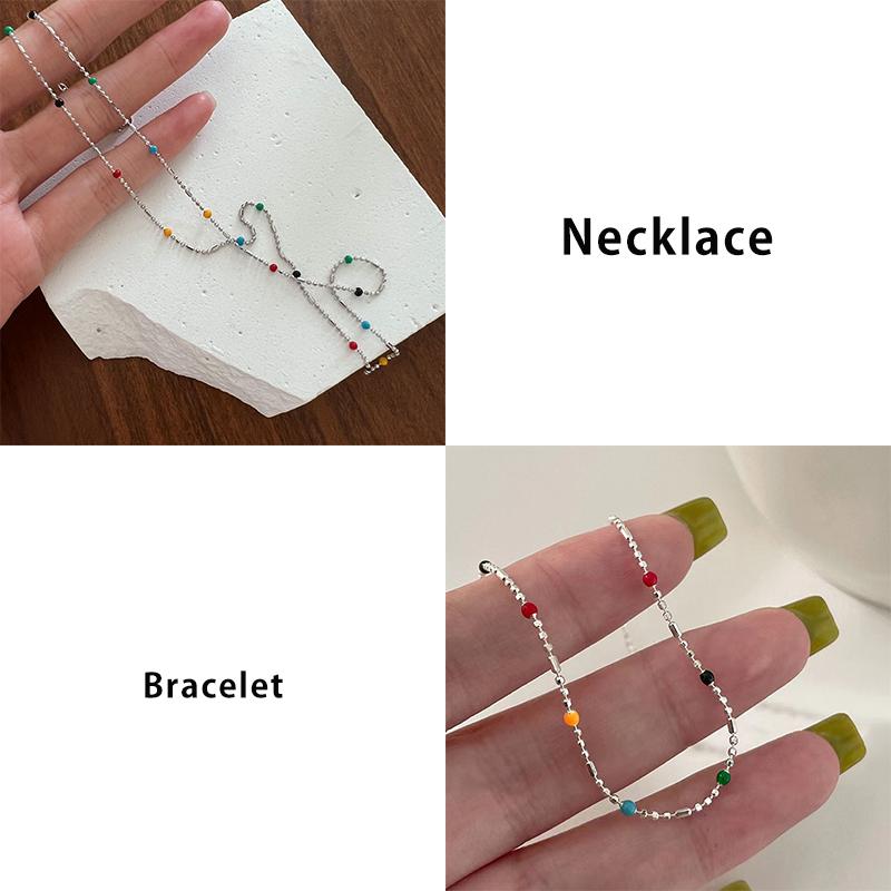 New 925 Silver Color Bracelet Simple Style Charm Bracelet Set Elegant Jewelry Gift for Women Birthday Party