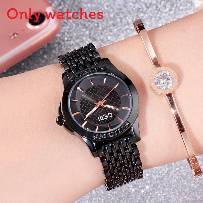 

Ladies Steel Band Quartz Watch With Decorative Dial And Water Resistance For Casual Wear Black