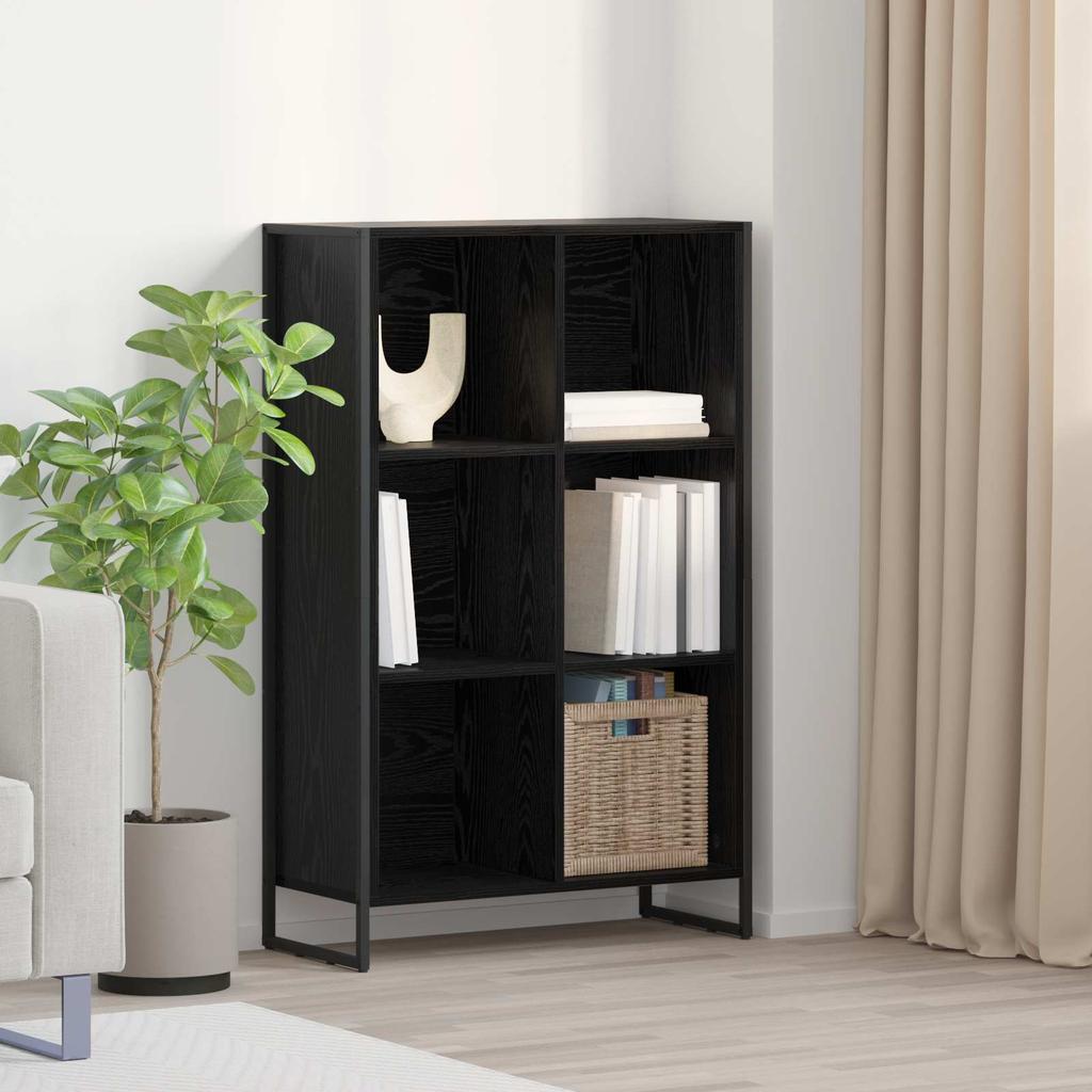 Bookshelf Black Oak Effect 99.5 x 30 x 108.5 cm