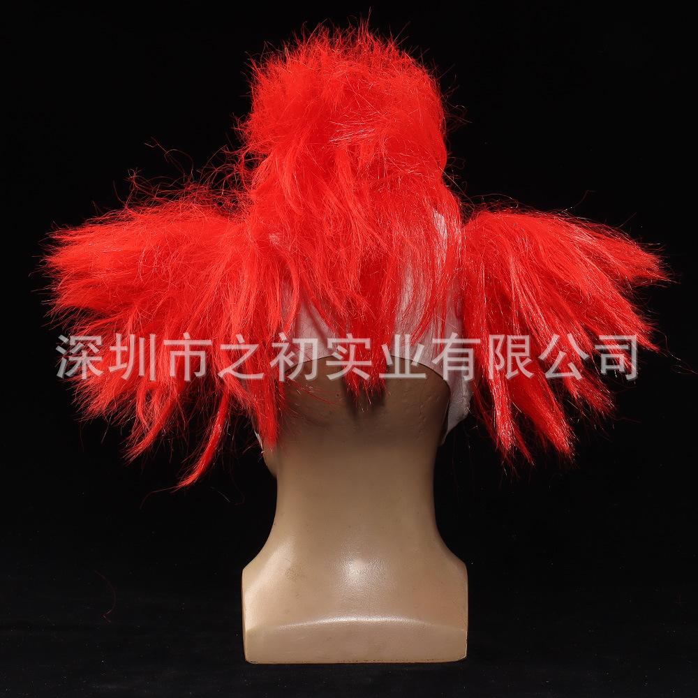 Red-haired funny clown latex mask headgear Halloween performance party prop