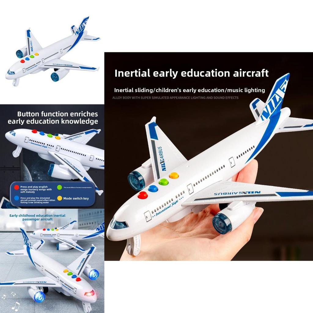 Plastic Inertia Airplane Toy With Light Sound And Story Function For Visual And Sensory Skills