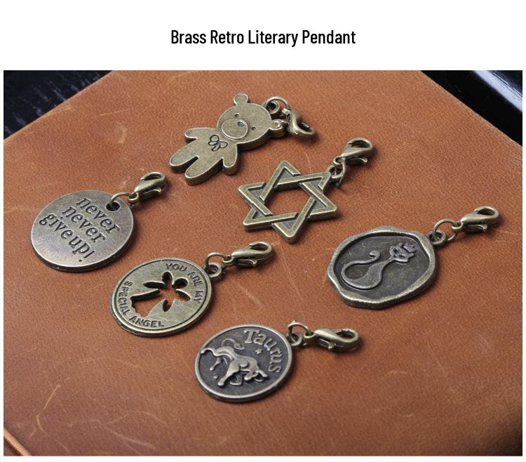 TN Traveler's Notebook Vintage Bronze Charms & Pendants Set