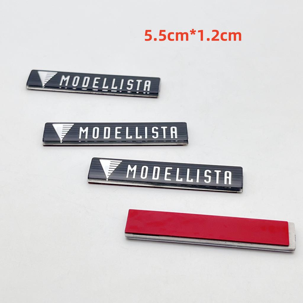 1pcs 55mm 3D MODELLISTA Car Front Lip Small Label Grill Fender Side Rear Trunk Badge Emblem Logo Sticker Styling Car Accessories