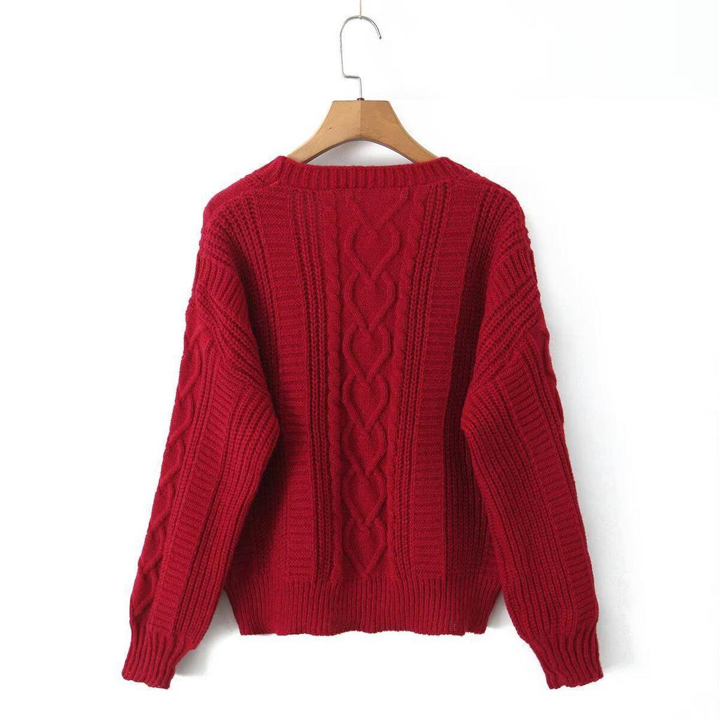 Women's European & American Style Long Sleeve Button-Up Cardigan Sweater - Fashionable & Casual