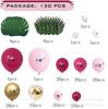 Deep Rose Red Balloon Set With Palm Leaf Kids Birthday Baby Shower Party Party Decoration
