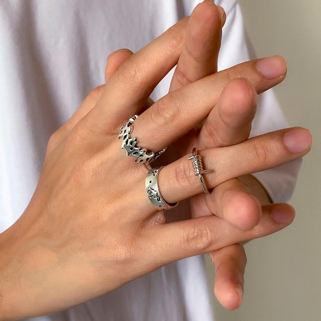 Vintage Cool Claw/Geometry Rings Set for Men Trendy Daily Street Finger Ring Accessories On Hand 2025 Fashion Jewelry Male Gifts
