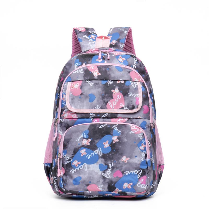Casual light primary and secondary school backpack campus cartoon multi-color large-capacity backpack spine backpack