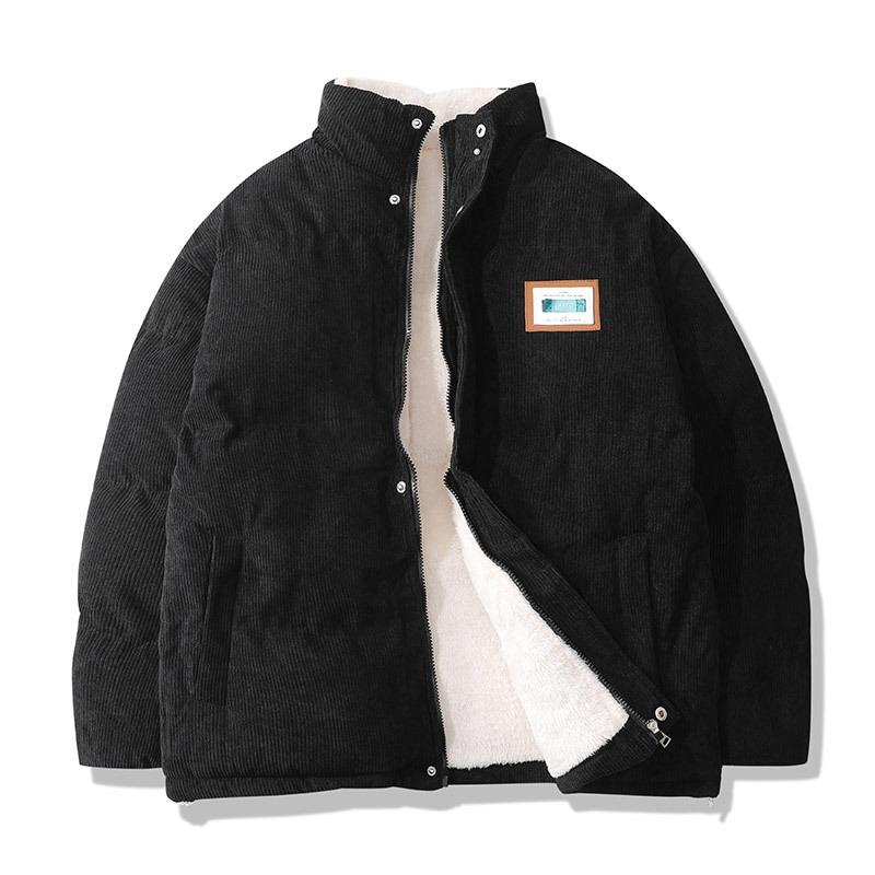 Giacca Invernale da Uomo Autunno Caldo Pile Moda Giubbotti Imbottiti in Cotone Ispessito Collo Alto Casual Cappotti in Velluto a Coste Antivento Taglie Forti